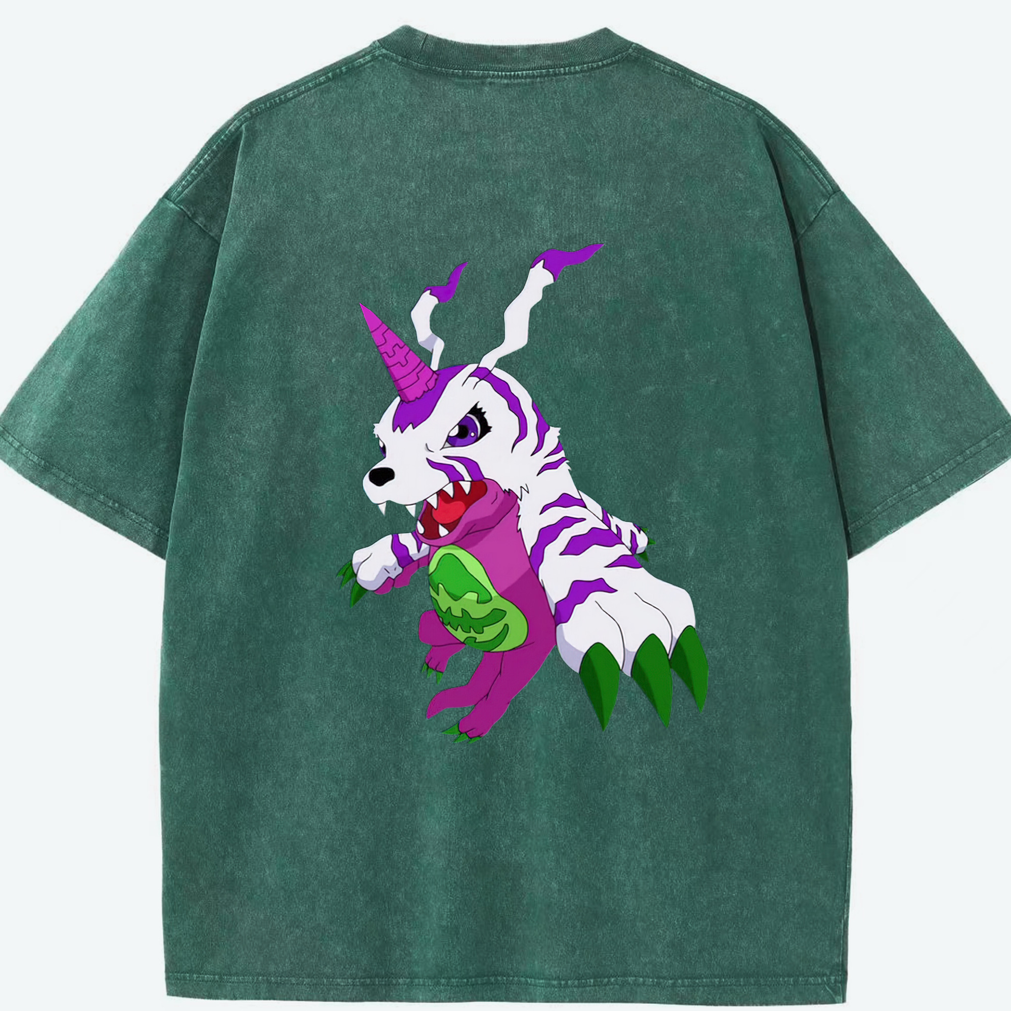 （画像用） Digimon デジタルモンスター/デジモン 綿100% ヴィンテージ風 半袖Tシャツ（背面プリント）